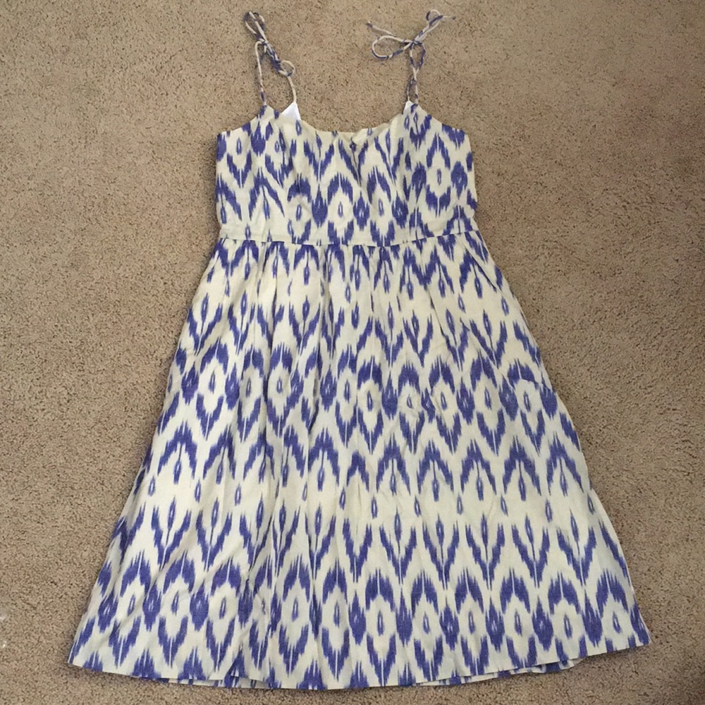 J Crew Blue and Ivory Sun Dress